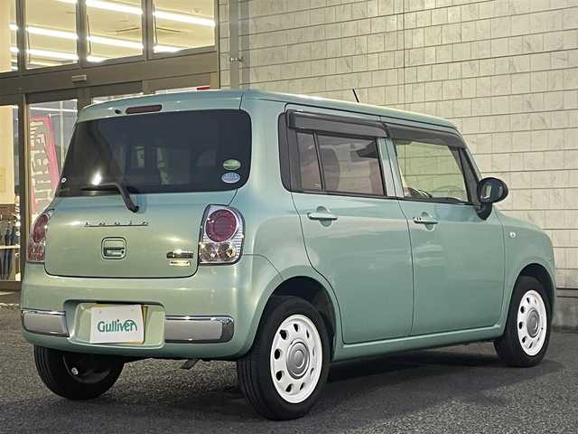 スズキ ラパン ショコラ G 大分県 2014(平26)年 7.7万km フォレストアクアメタリック 社外ナビ/【CD/DVD/フルセグTV/BT】/合皮シート/キセノンヘッドライト/オートライト/電動格納式ミラー/アイドリングストップ/革巻きステアリング/プッシュスタート/ETC/純正フロアマット/ドアバイザー/車両取扱説明書