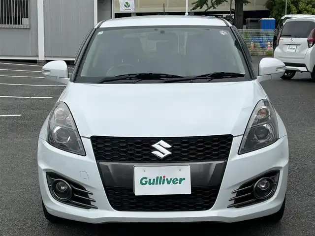 スズキ スイフト スポーツ 静岡県 2012(平24)年 4.9万km スノーホワイトパール ユーザー買取車両/純正SDナビ（AVC-MRZ05）/【CD/地デジTV】/純正LEDヘッドライト/純正17インチAW/クルーズコントロール/プッシュスタートボタン/MTモード付AT/パドルシフト/ETC/スマートキー/スペアキー×1/取扱説明書
