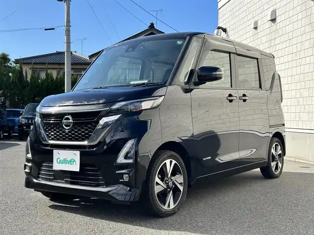 日産 ルークス HWS Gターボ プロパイロットED 山形県 2021(令3)年 6.2万km ブラック 禁煙車/ターボ/4WD/純正SDナビ/・TV/AM/FM/DVD/Bluetooth/プロパイロット/アイドリングストップ/クリアランスソナー/エマージェンシーブレーキ/ふらつき警報/先行車発進お知らせ/車線逸脱警報/横滑り防止装置/盗難防止装置/LEDヘッドライト/オートライト/両側パワースライドドア/全周囲カメラ/シートヒーター/ドライブレコーダー/純正フロアマット/純正ドアバイザー/ETC/保証書/取扱説明書バックカメラ