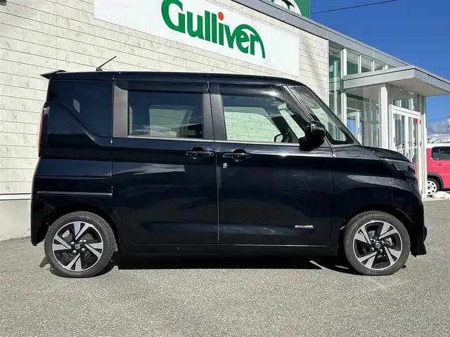 日産 ルークス HWS Gターボ プロパイロットED 山形県 2021(令3)年 6.2万km ブラック 禁煙車/ターボ/4WD/純正SDナビ/・TV/AM/FM/DVD/Bluetooth/プロパイロット/アイドリングストップ/クリアランスソナー/エマージェンシーブレーキ/ふらつき警報/先行車発進お知らせ/車線逸脱警報/横滑り防止装置/盗難防止装置/LEDヘッドライト/オートライト/両側パワースライドドア/全周囲カメラ/シートヒーター/ドライブレコーダー/純正フロアマット/純正ドアバイザー/ETC/保証書/取扱説明書バックカメラ