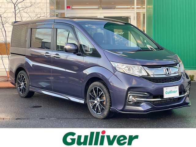 ホンダ ステップワゴン スパーダ クールスピリット 青森県 2016(平28)年 15.8万km プレミアムスパイスパープルP 4WD/純正9インチナビ・フルセグTV/CD・DVD・HDMI・Bluetooth・USB/社外フリップダウンモニター/フロント・バックカメラ/合皮コンビシート/前席シートヒーター/両側パワースライドドア/クルーズコントロール/純正ビルトインETC/前後ドライブレコーダー/社外デジタルインナーミラー/パドルシフト/ワイパーデアイサー/LEDヘッドライト/フォグランプ/社外17インチAW夏タイヤ/純正16インチAWスタッドレス有/スペアキー/保証書・取説書