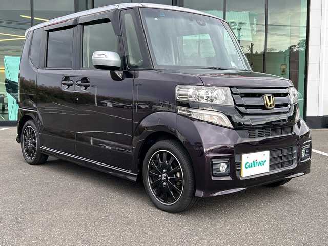 ホンダ Ｎ ＢＯＸ カスタム G ターボ Lパッケージ 鹿児島県 2016(平28)年 7.5万km プレミアムベルベットパープル・パール 純正ＳＤナビ/　　CD/DVD/BT/バックカメラ/両側パワースライドドア/クルコン/LEDヘッドライト/ハーフレザーシート/純正15インチAW/アイドリングストップ/スマートキー/純正ビルトインETC