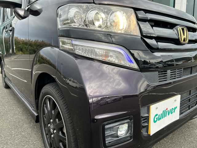 ホンダ Ｎ ＢＯＸ カスタム G ターボ Lパッケージ 鹿児島県 2016(平28)年 7.5万km プレミアムベルベットパープル・パール 純正ＳＤナビ/　　CD/DVD/BT/バックカメラ/両側パワースライドドア/クルコン/LEDヘッドライト/ハーフレザーシート/純正15インチAW/アイドリングストップ/スマートキー/純正ビルトインETC