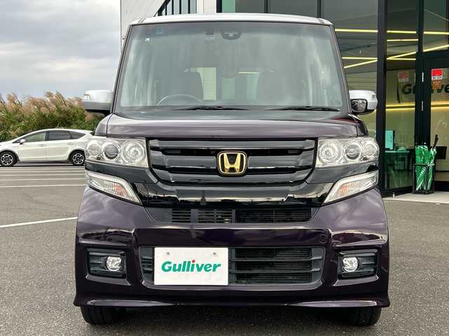 ホンダ Ｎ ＢＯＸ カスタム G ターボ Lパッケージ 鹿児島県 2016(平28)年 7.5万km プレミアムベルベットパープル・パール 純正ＳＤナビ/　　CD/DVD/BT/バックカメラ/両側パワースライドドア/クルコン/LEDヘッドライト/ハーフレザーシート/純正15インチAW/アイドリングストップ/スマートキー/純正ビルトインETC