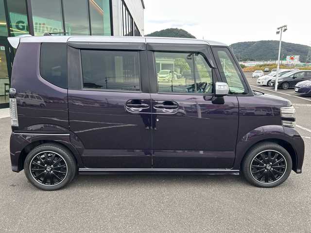 ホンダ Ｎ ＢＯＸ カスタム G ターボ Lパッケージ 鹿児島県 2016(平28)年 7.5万km プレミアムベルベットパープル・パール 純正ＳＤナビ/　　CD/DVD/BT/バックカメラ/両側パワースライドドア/クルコン/LEDヘッドライト/ハーフレザーシート/純正15インチAW/アイドリングストップ/スマートキー/純正ビルトインETC