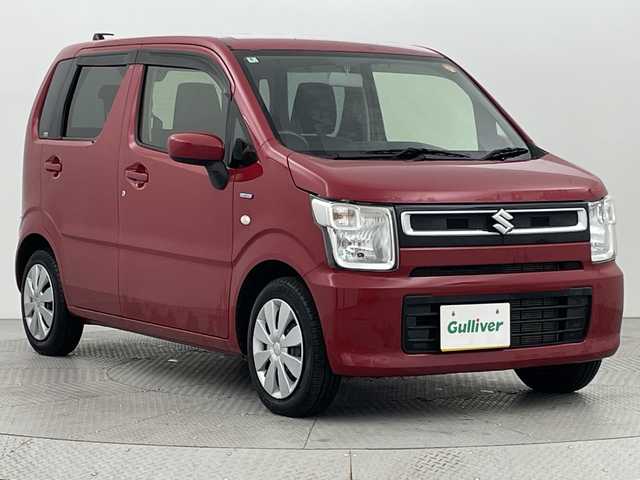 スズキ ワゴンＲ HYBRID FX 新潟県 2022(令4)年 2.1万km フェニックスレッドパール 4WD/スペアキー1本/メモリナビ　型式AVIC-RW303/CD/DVD/ワンセグ/シートヒーター　D席/N席/ハロゲン/バイザー/冬タイヤ4本セット