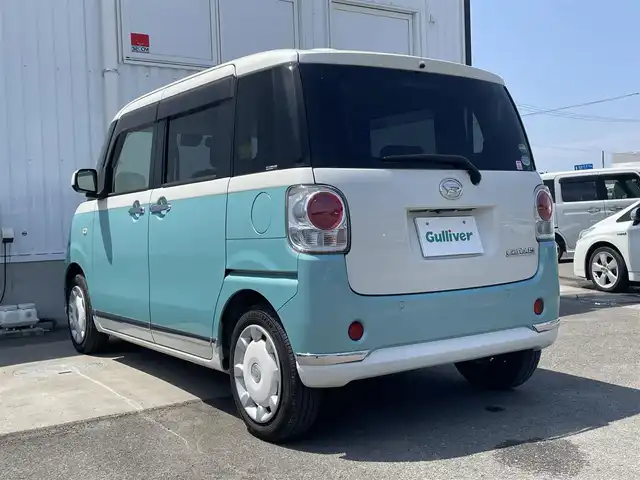 ダイハツ ムーヴ キャンバス X LTD メイクアッフ SA Ⅱ 愛媛県 2017(平29)年 3万km パールホワイトⅢ/ファインミントメタリック 2トーン 純正ナビ・フルセグＴＶ　/ステアスイッチ　/バックカメラ　/両側パワースライドドア　/オートライト　/フォグランプ　/コーナーセンサー　/サイドエアバック/純正フロアマット　/純正ドアバイザー　/スマートキー　/スペアキー　/保証書　/取扱説明書