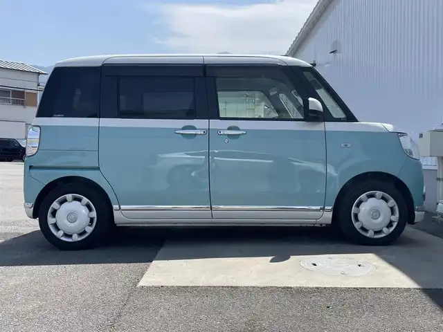 ダイハツ ムーヴ キャンバス X LTD メイクアッフ SA Ⅱ 愛媛県 2017(平29)年 3万km パールホワイトⅢ/ファインミントメタリック 2トーン 純正メモリナビ/フルセグＴＶ/Bluetooth接続　/バックカメラ　/両側パワースライドドア　/スマートアシストII/ステアリングスイッチ　/オートライト　/フォグランプ　/コーナーセンサー　/サイドエアバック/純正フロアマット　/純正ドアバイザー　/スマートキー　/スペアキー　/保証書　/取扱説明書