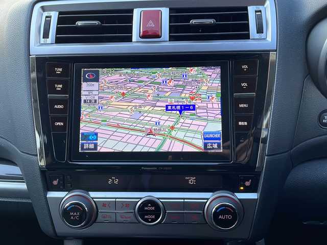 スバル アウトバック リミテッド 道央・札幌 2015(平27)年 11.3万km タングステンM (株)IDOMが運営する【じしゃロン札幌店】の自社ローン専用車両になります。こちらは現金またはオートローンご利用価格です。自社ローンご希望の方は別途その旨お申し付けください。/Panasonic製ナビ　CN‐LR800D/（フルセグ、CD、DVD、AM、FM、BTオーディオ、HDMI）/バックカメラ/プッシュスタート/ステアリングリモコン/パドルシフト/追従クルーズコントロール/レーンアシスト/アイサイト/先行車発進お知らせ機能/X－MODE/電動リアゲート/リアゲートメモリー/ヘッドライトレベライザー/レザーシート/全席シートヒーター/DN席パワーシート/D席シートメモリー/電格ウィンカーミラー/オールオートパワーウィンドウ/ETC/電動パーキング/純正フロアマット/社外ドラレコ/ルーフレール/リヤデフォッガー/新車時保証書/車両取扱説明書/ナビ取扱説明書/スペアキー