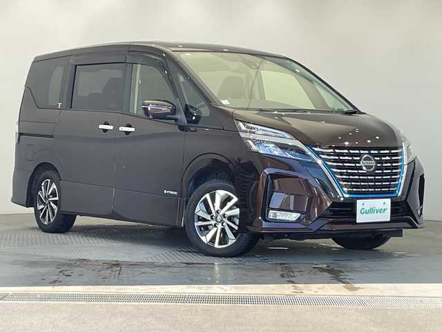 日産 セレナ e－パワー ハイウェイスター V 栃木県 2020(令2)年 5.3万km インペリアルアンバーP 純正SDナビ/（CD/DVD/フルセグTV/Bluetooth/SD）/全方位カメラ/プロパイロット/コーナーセンサー/ビルトインETC/前方ドライブレコーダー/両側パワースライドドア/デジタルインナーミラー/オートライト/LEDヘッドライト/横滑り防止装置/フォグランプ/スマートキー/プッシュスタート/ステアリングスイッチ/革巻きステアリング/ウィンカーミラー/純正16インチアルミホイール/純正フロアマット
