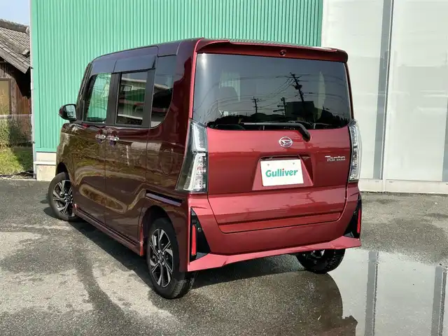 ダイハツ タント カスタム X 福岡県 2024(令6)年 0.8万km ファイアークォーツレッドM 両側電動スライドドア/前後コーナーセンサー/衝突被害軽減ブレーキ/LEDオートライト/横滑り防止/純正AW/純正フロアマット/スマートキー/シートヒーター(D席＋N席)