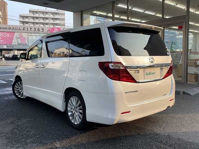 トヨタ アルファード 240S 大阪府 2013(平25)年 10万km ホワイトパールクリスタルシャイン ワンオーナー/社外9インチナビ/フルセグTV/DVD再生/Bluetoothオーディーオ/社外10.2インチ　フリップダウンモニター/両側パワースライドドア/サンルーフ/ETC/純正キセノンヘッドライト/スマートキー/スペアキー