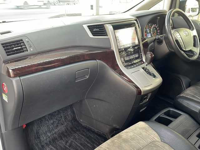 トヨタ アルファード 240S 大阪府 2013(平25)年 10万km ホワイトパールクリスタルシャイン ワンオーナー/社外9インチナビ/フルセグTV/DVD再生/Bluetoothオーディーオ/社外10.2インチ　フリップダウンモニター/両側パワースライドドア/サンルーフ/ETC/純正キセノンヘッドライト/スマートキー/スペアキー