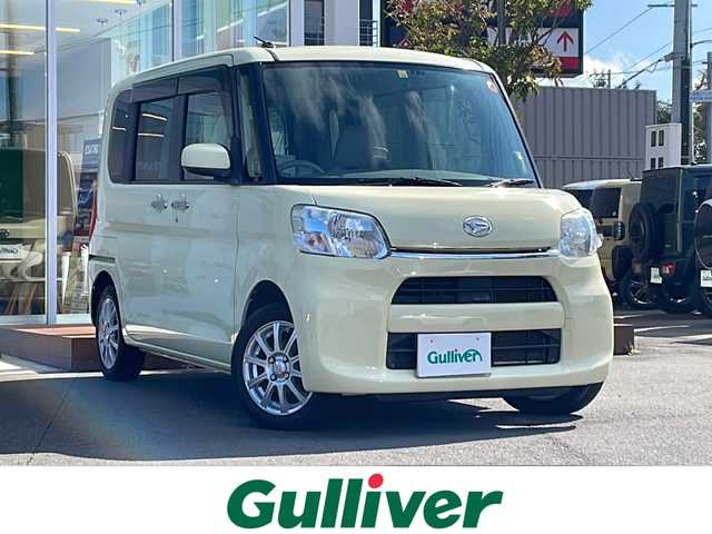 ダイハツ タント X 道央・札幌 2014(平26)年 6.3万km コットンアイボリー ・4WD/・社外ナビ（CD&DVD&BT&フルセグ）/・後席社外モニター/・純正フロアマット/・片側パワースライドドア/・アイドリングストップ/・社外AW/・社外AW付きスタッドレスタイヤ/・スマートキー/・ドライブレコーダー/・ベンチシート/・フルフラットシート/・オートライト