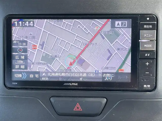 ダイハツ タント X 道央・札幌 2014(平26)年 6.3万km コットンアイボリー ・4WD/・社外ナビ（CD&DVD&BT&フルセグ）/・後席社外モニター/・純正フロアマット/・片側パワースライドドア/・アイドリングストップ/・社外AW/・社外AW付きスタッドレスタイヤ/・スマートキー/・ドライブレコーダー/・ベンチシート/・フルフラットシート/・オートライト