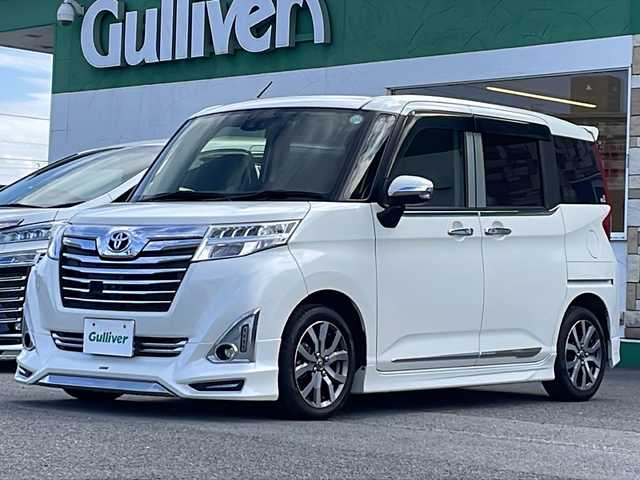 トヨタ ルーミー カスタムG－T 徳島県 2017(平29)年 7.9万km パールホワイトⅢ アルパイン9型ナビ　X9/（DISC/SD/フルセグ/BT/ラジオ）/全方位カメラ/クルーズコントロール/ETC/両側電動スライドドア/前後ドライブレコーダー/LEDヘッドライト/LEDフォグライト/オートライト/純正15インチアルミホイール/モデリスタフルエアロ/アイドリングストップ/ドアバイザー/電動格納ミラー/取扱説明書/新車時保証書