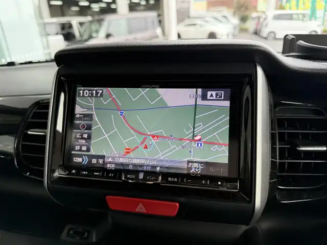 ホンダ Ｎ ＢＯＸ カスタム G SSパッケージ 京都府 2014(平26)年 8.4万km プレミアムゴールドパープルパール アルパインメモリーナビ、地デジ/前後ドライブレコーダー/両側パワースラドドア/ディスチャージ/バックカメラ/保証書/取扱説明書