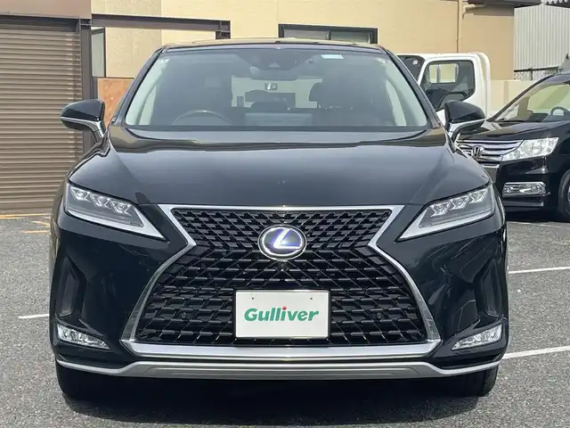 レクサス ＲＸ 450h バージョンL 千葉県 2020(令2)年 11.2万km グラファイトブラックガラスフレーク 純正ナビ(CD/DVD/BT/AUX/USB/TV/miracast)/パノラミックビューモニター/パワーシート/シートヒーター/シートベンチレーション(D/N)/ハンドルヒーター/革シート/パワーバックドア/HUD/LTA/BSM/PKSA/PKSB/RSA/パドルシフト/ビルトインETC(2.0)/純正フロアマット/AC100Vコンセント/クリアランスソナー/前方ドライブレコーダー/レーダークルーズコントロール