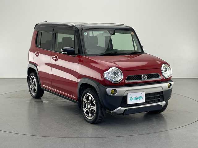 マツダ フレア クロスオーバー XS 長野県 2014(平26)年 6.7万km フェニックスレッドパール/ブラック 社外メモリナビ（型番：CA9K3）/（CD＆DVD＆SD＆USB）/バックカメラ/衝突被害軽減システム/盗難防止装置/ALPINE製フリップダウンモニター/LEDヘッドライト/フォグランプ/オートライト/シートヒーター（前席）/純正ドアバイザー/15インチ純正アルミホイール/純正フロアマット/オートエアコン/アイドリングストップ/スマートキー