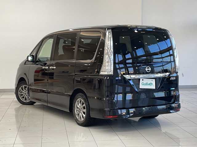 日産 セレナ ハイウェイスター Vセレ +Safty 新潟県 2015(平27)年 7.4万km ダイヤモンドブラック 4WD/純正SDナビ(MM114D-W)/CD/USB/AUX/フルセグテレビ/バックカメラ/ETC/衝突被害軽減ブレーキ/レーンキープアシスト/クルーズコントロール/両側パワースライドドア/革調シートカバー/スマートキー/プッシュスタート/LEDヘッドライト/オートライト/社外15インチアルミホイール/純正15インチAW夏タイヤ車載