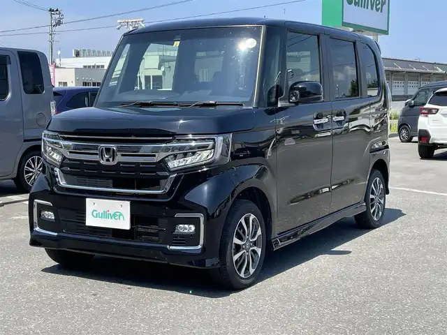 ホンダ Ｎ ＢＯＸ カスタム L 青森県 2023(令5)年 3.2万km クリスタルブラックパール 社外ディスプレイオーディオ/純正エンジンスターター/前後ドライブレコーダー/前席シートヒーター/両側パワースライドドア/コーナーセンサー/キープレーン/衝突被害軽減ブレーキ/オートライト/レーダークルーズコントロール/スタッドレスタイヤ積込（155/65R14)