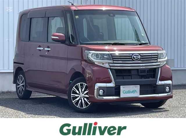 ダイハツ タント カスタム X トップED SAⅡ 熊本県 2016(平28)年 4.3万km ファイアークォーツレッドM 純正ナビ（NSZD-W66DE）/TV/BT/CD/DVD/SD/USB/AM/FM/フルセグTV/バックカメラ/衝突軽減ブレーキ/レーンキープアシスト/横滑り防止/盗難防止警報装置/ABS/後方コーナーセンサー/片側パワースライドドア/ハーフレザーシート/純正フロアマット/純正ドアバイザー/LEDヘッドライト/フォグライト/ステアリングリモコン/ウインカーミラー/電動格納ミラー/ロールサンシェード/プッシュスタート/アイドリングストップ