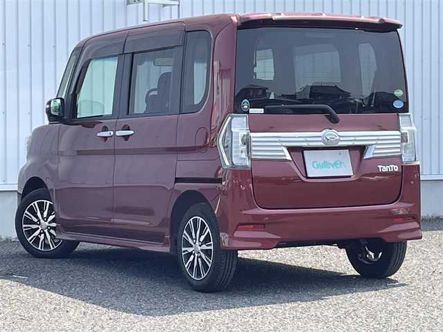 ダイハツ タント カスタム X トップED SAⅡ 熊本県 2016(平28)年 4.3万km ファイアークォーツレッドM 純正ナビ（NSZD-W66DE）/TV/BT/CD/DVD/SD/USB/AM/FM/フルセグTV/バックカメラ/衝突軽減ブレーキ/レーンキープアシスト/横滑り防止/盗難防止警報装置/ABS/後方コーナーセンサー/片側パワースライドドア/ハーフレザーシート/純正フロアマット/純正ドアバイザー/LEDヘッドライト/フォグライト/ステアリングリモコン/ウインカーミラー/電動格納ミラー/ロールサンシェード/プッシュスタート/アイドリングストップ