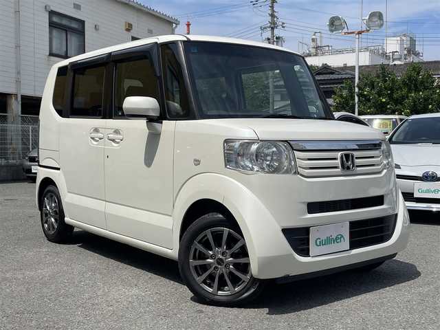 ホンダ Ｎ ＢＯＸ ＋ G Lパッケージ 和歌山県 2013(平25)年 5.5万km プレミアムホワイトパール 社外ナビ(KENWOOD)/＜ipod/USB/SD/ワンセグTV/FM/AM/Bluetooth＞/社外アルミホイール/横滑り防止装置/バックカメラ/両側パワースライドドア/サイドビューサポートミラー/取扱説明書/保証書