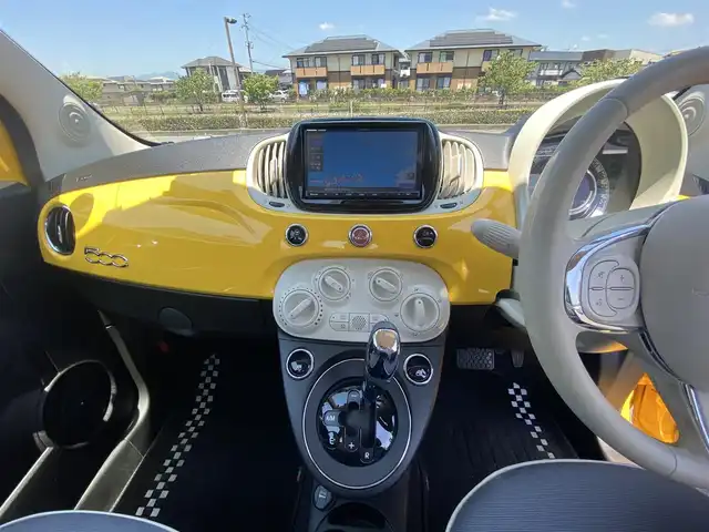 フィアット ５００ ミモザ 福岡県 2020(令2)年 3.6万km ジアッロ・ジネストラ ・クルーズコントロール/・社外SDナビ/USB/Bluetooth/CD/DVD/・バックカメラ/・社外前後ドライブレコーダー/・ワンセグ/・社外ETC/・社外14AW/・リモコンキー/・シートリフター