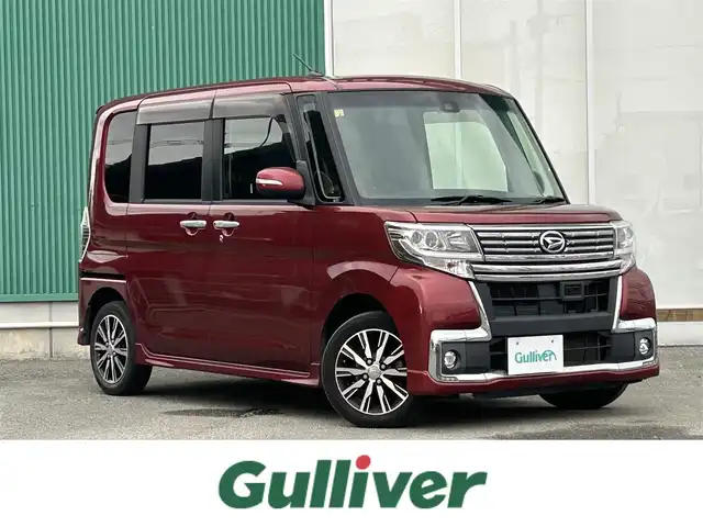 ダイハツ タント カスタム X トップED SAⅡ 福岡県 2016(平28)年 5.9万km ファイアークォーツレッドM 社外ナビ/フルセグＴＶ/バックカメラ/ＵＳＢ入力端子/ＨＤＭＩ/片側電動スライドドア/ステアリングスイッチ/Ｂｌｕｅｔｏｏｔｈ/コーナーセンサー/純正アルミホイール/純正フロアマット/ベンチシート