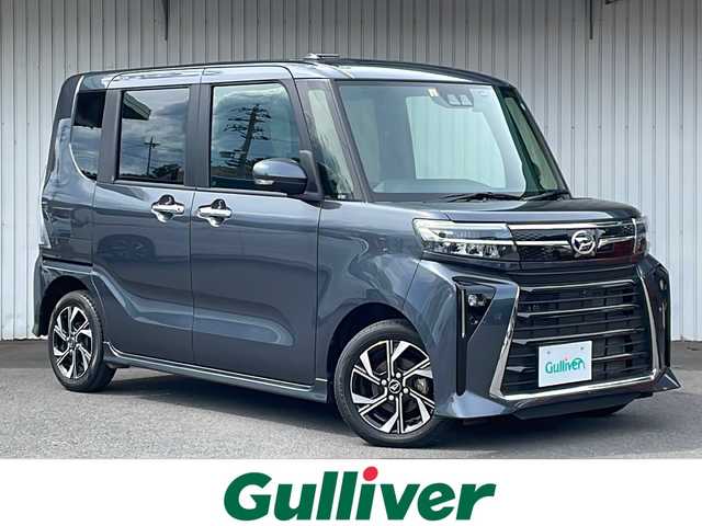 ダイハツ タント カスタム X 長野県 2023(令5)年 2.3万km クロムグレーメタリック 純正ディスプレイオーディオフルセグTV/両側パワースライドドア/ドライブレコーダー/ハーフレザーシート/シートヒーター /前後コーナーセンサー/純正１４インチアルミ/保証書/スペアキー