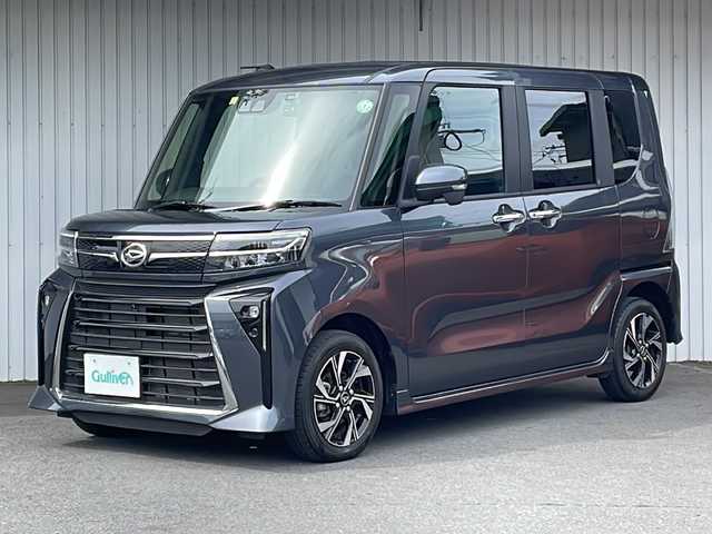 ダイハツ タント カスタム X 長野県 2023(令5)年 2.3万km クロムグレーメタリック 純正ディスプレイオーディオフルセグTV/両側パワースライドドア/ドライブレコーダー/ハーフレザーシート/シートヒーター /前後コーナーセンサー/純正１４インチアルミ/保証書/スペアキー