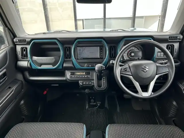 スズキ ハスラー HYBRID G 道南・函館 2021(令3)年 4.9万km デニムブルー ガンメタリック 2トーン 純正ナビ/フルセグＴＶ/衝突軽減ブレーキ/エンジンスターター/バックカメラ/シートヒーター/コーナーセンサー/オートライト/アイドリングストップ/ダウンヒルコントロールアシスト/車線逸脱警報装置