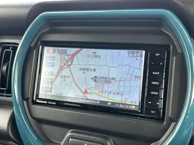 スズキ ハスラー HYBRID G 道南・函館 2021(令3)年 4.9万km デニムブルー ガンメタリック 2トーン 純正ナビ/フルセグＴＶ/衝突軽減ブレーキ/エンジンスターター/バックカメラ/シートヒーター/コーナーセンサー/オートライト/アイドリングストップ/ダウンヒルコントロールアシスト/車線逸脱警報装置