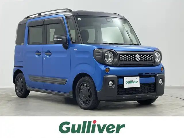 スズキ スペーシア ギア HYBRID XZターボ 埼玉県 2019(平31)年 3.2万km ブリスクブルーメタリック/ガンメタリック2トーンルーフ スズキセーフティサポート/　デュアルセンサーブレーキサポート/　車線逸脱警報/　ふらつき警報/　先行車発進お知らせ機能/社外メモリナビ（KXM-E503W）/　DTV CD DVD BT USB/両側パワースライドドア/バックカメラ/前席シートヒーター/ルーフレール/リヤサーキュレーター/ロールサンシェード/ESP（横滑り防止装置）/アイドリングストップ/エンジンスタートボタン/スマートキー/純正LEDライト＆フォグランプ/オートライト