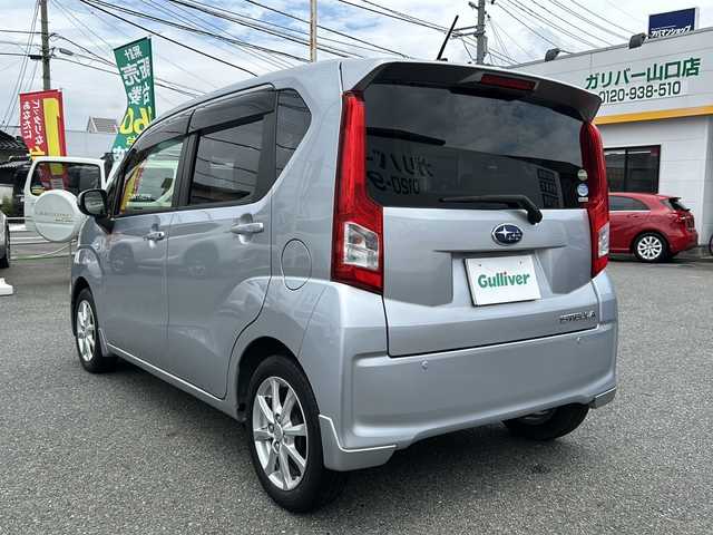 スバル ステラ G スマートアシスト 山口県 2017(平29)年 2.6万km ブライトシルバーメタリック 社外CD/USB/AUX/純正１４インチアルミホイール/オートライト/オートハイビーム/ヘッドライトレベライザー/右前席シートヒーター/衝突被害軽減ブレーキ/横滑り防止/アイドリングストップ/スマートキー×２/純正フロアマット/純正ドアバイザー/電動格納ドアミラー(オート機能付き)