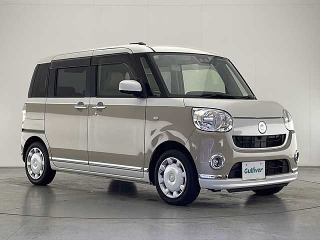 ダイハツ ムーヴ キャンバス X メイクアップ リミテッド SAⅢ 宮崎県 2018(平30)年 6.1万km パールホワイトⅢ/ナチュラルベージュマイカメタリック 2トーン 禁煙車/衝突被害軽減ブレーキ/純正ナビTV/（NSZN-W67D/CD/Bluetooth/フルセグTV)/純正セキュリティアラーム/純正LEDフォグ/純正フロアマット/社外ドライブレコーダー/社外ETC/両側電動スライドドア/オートマチックハイビーム/パノラミックビューモニター/オート電動格納ミラー/オートエアコン/リアプライバシーガラス/スマート/プッシュエンジンスタート/新車時保証書/取扱い説明書