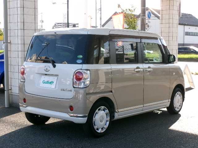 ダイハツ ムーヴ キャンバス X メイクアップ リミテッド SAⅢ 宮崎県 2018(平30)年 6.1万km パールホワイトⅢ/ナチュラルベージュマイカメタリック 2トーン 【 Smart Assist III 】/・衝突回避支援ブレーキ機能/・衝突警報機能（対車両・対歩行者）/・車線逸脱警報機能/・誤発進抑制制御機能/・先行車発進お知らせ機能/・コーナーセンサー（前方・後方）/・オートハイビーム/純正SDナビ/フルセグテレビ/パノラマモニター/フロント・サイド・バックカメラ/Bluetooth/USB/HDMI/DVD再生可能/両側パワースライドドア/ドライブレコーダー/オートライト/ETC/ドライブレコーダー/オートライト/スマートキー2個/純正フロアマット