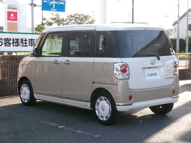 ダイハツ ムーヴ キャンバス X メイクアップ リミテッド SAⅢ 宮崎県 2018(平30)年 6.1万km パールホワイトⅢ/ナチュラルベージュマイカメタリック 2トーン 【 Smart Assist III 】/・衝突回避支援ブレーキ機能/・衝突警報機能（対車両・対歩行者）/・車線逸脱警報機能/・誤発進抑制制御機能/・先行車発進お知らせ機能/・コーナーセンサー（前方・後方）/・オートハイビーム/純正SDナビ/フルセグテレビ/パノラマモニター/フロント・サイド・バックカメラ/Bluetooth/USB/HDMI/DVD再生可能/両側パワースライドドア/ドライブレコーダー/オートライト/ETC/ドライブレコーダー/オートライト/スマートキー2個/純正フロアマット
