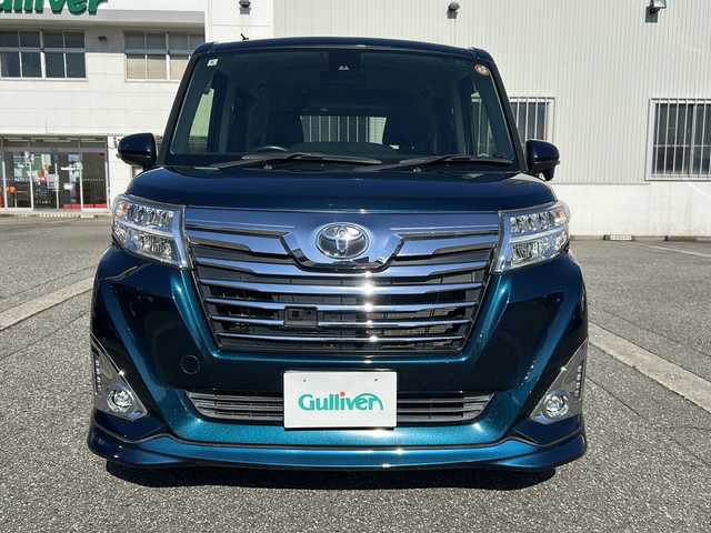トヨタ ルーミー カスタムG S 富山県 2018(平30)年 4.5万km レーザーブルークリスタルシャイン 両側パワースライドドア/スマートキー×２/純正メモリーナビ(NSZT-Y66T)/DVD/MSV/BT/フルセグＴＶ/ビルトインＥＴＣ/バックカメラ/純正フルエアロ/前席シートヒーター/リモコンエンジンスターター/プッシュスタート/LEDヘッドライト/フォグ/クルーズコントロール/衝突安全ブレーキ/レーンキープアシスト/横滑り防止装置/アイドリングストップ/オートライト/ISOFIX対応/純正15インチAW/保証書・取説・ナビ取説/点検整備記録簿(R7.1/R5.1)