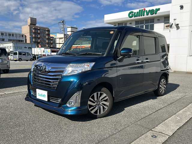 トヨタ ルーミー カスタムG S 富山県 2018(平30)年 4.5万km レーザーブルークリスタルシャイン 両側パワースライドドア/スマートキー×２/純正メモリーナビ(NSZT-Y66T)/DVD/MSV/BT/フルセグＴＶ/ビルトインＥＴＣ/バックカメラ/純正フルエアロ/前席シートヒーター/リモコンエンジンスターター/プッシュスタート/LEDヘッドライト/フォグ/クルーズコントロール/衝突安全ブレーキ/レーンキープアシスト/横滑り防止装置/アイドリングストップ/オートライト/ISOFIX対応/純正15インチAW/保証書・取説・ナビ取説/点検整備記録簿(R7.1/R5.1)