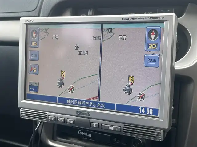 ホンダ バモス M ターボ 静岡県 2007(平19)年 9.2万km アドミラルグレーメタリック GORILLA製ナビ/【DVD再生/ラジオ】/ETC/両側スライドドア/ワンオーナー/ドアバイザー/取扱説明書