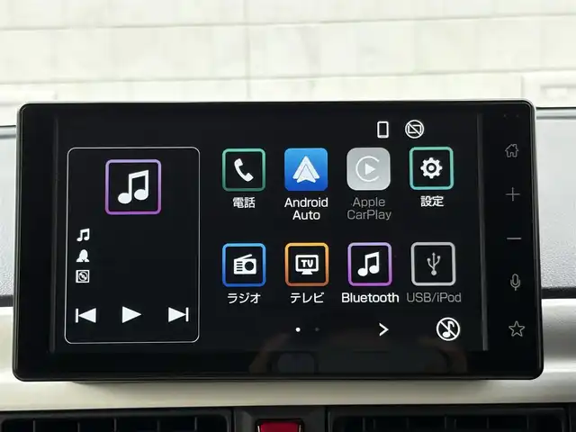 ダイハツ ムーヴ キャンバス ストライプス G 山口県 2023(令5)年 2.1万km シャイニングホワイトパール/スムーズグレーマイカメタリック 純正ナビ/9インチスマホ連携デイスプレイオーディオ/BT/HDMI/フルセグTV/両側パワースライド/前方ドライブレコーダー/衝突軽減ブレーキ/コーナーセンサー/フォグランプ/オートライト/オートホールド/保温機能付きカップホルダー/電動格納ミラー/純正フロアマット