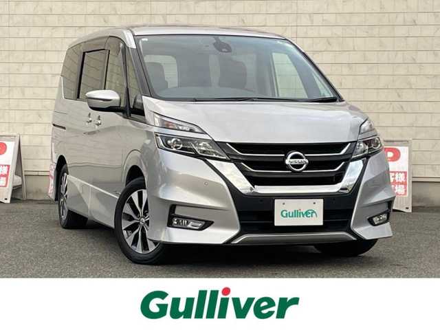 日産 セレナ ハイウェイスター 25thSP B 山口県 2017(平29)年 8万km ブリリアントシルバー ワンオーナー/純正9インチメモリーナビ/DVD/Blu-ray/AppleCarPlay/AndoidAuto/フルセグTV/バックカメラ/後席用フリップダウンモニター/両側パワースライドドア/車線逸脱警報/エマージェンシーブレーキ/プロパイロット/踏み間違え防止アシスト/車線逸脱防止支援システム/進入禁止標識認識機能/LEDオートヘッドライト/ナビ連動ドライブレコーダー/ETC