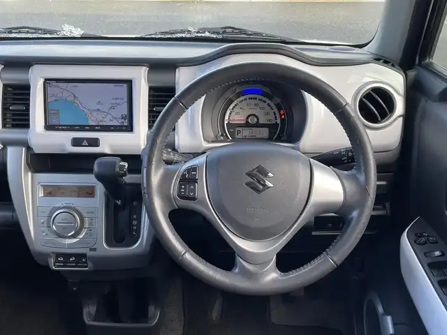 スズキ ハスラー X 島根県 2017(平29)年 7.2万km スチールシルバーメタリック 登録時走行距離　72098km/４WD/ワンオーナー/取扱説明書/保証書/社外ナビ（CN-E204Z）/(AM/FM/CD/AUX)/ワンセグテレビ/バックカメラ/プッシュスタート/スマートキー/オートライト/フォグランプ/シートヒーター（DN席）/オートエアコン/アイドリングストップ/衝突軽減システム/車線逸脱警報/横滑り防止装置/純正アルミ１５インチ