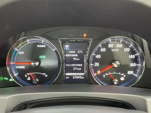 トヨタ クラウン ハイブリッド アスリートS Four 富山県 2018(平30)年 2.7万km ホワイトパールクリスタルシャイン 4WD/純正ナビ（AM/FM/CD/DVD/BD/SD/BT）/フルセグTV/バックカメラ/社外AW付き冬タイヤ積込/レーダークルーズコントロール/プリクラッシュセーフティ/レーンキープアシスト/LEDヘッドライト/オートライト/クリアランスソナー/レザーシート/前席シートヒーター/ビルトインETC/純正フロアマット/スマートキー×２/プッシュスタート/取扱説明書/保証書