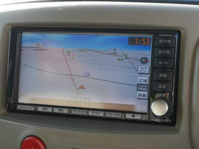 日産 キューブ 15X Vセレクション 茨城県 2009(平21)年 10.1万km ホワイトパール 純正ナビ/【AM・FM・CD・DVD・TV・AUX・HDD】/Bカメラ/前方ドラレコ/オートライト/Fフォグ/ヘッドライトレベライザー/ハロゲンライト/オートエアコン/電格ミラー/ドアバイザー/純正フロアマット/純正アルミホイール/プッシュスタート/スマートキー