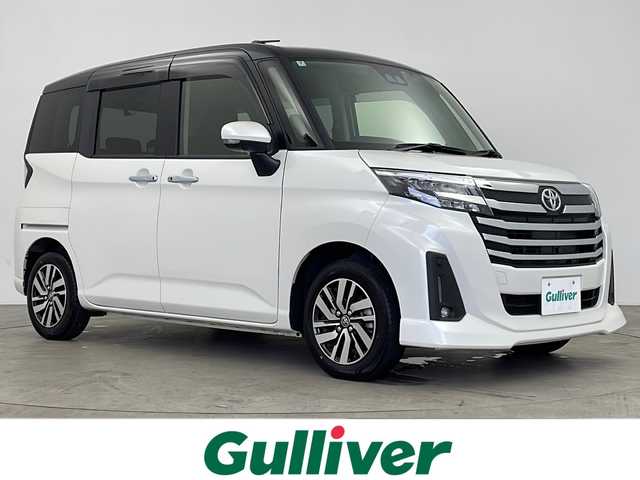 トヨタ ルーミー カスタムG 鹿児島県 2024(令6)年 0.2万km ブラックマイカメタリック/パールホワイト2トーン 純正SDナビ【NSCN-W68】/ワンセグテレビ/CD/Bluetooth/衝突軽減ブレーキ/アイドリングストップ/シートヒーター/電動パーキングブレーキ/ドラレコ前後/リアサンシェード/両側パワースライドドア/全方位カメラ/シートバックテーブル/スペアキー