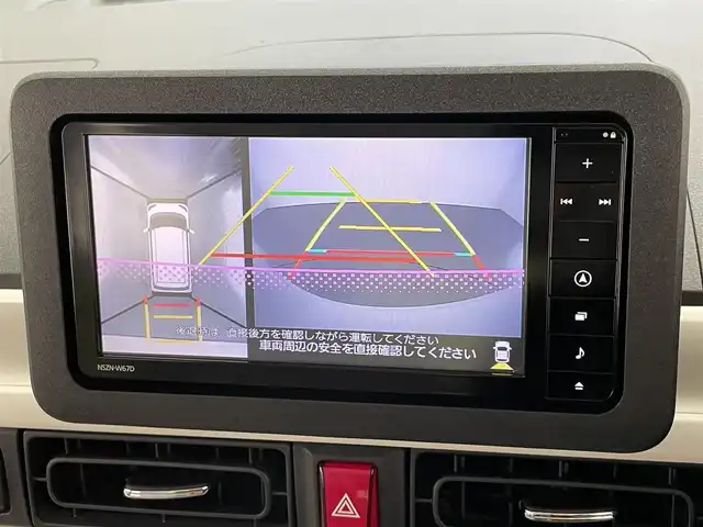 ダイハツ ムーヴ キャンバス ストライプス G 愛知県 2024(令6)年 0.3万km シャイニングホワイトパール/ファインミントメタリック 純正ナビ　全方位カメラ　禁煙車　フルセグＴＶ　Ｂｌｕｅｔｏｏｔｈ　シートヒーター　ドリンクホルダーヒーター　両側パワスラ　スマアシIII　衝突軽減装置　コーナーセンサー　ＬＥＤオートライト　電動パーキング　