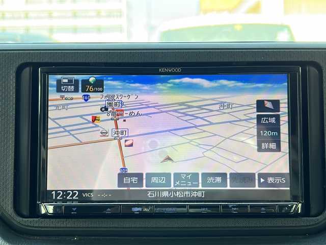 ダイハツ ムーヴ カスタム X 石川県 2018(平30)年 6.2万km ブラックマイカメタリック ワンオーナー/4WD/ケンウッドナビ(BT/AM/FM)/ワンセグTV/アイドリングストップ/ビークルスタビリティコントロール/ウィンカー付電動オート格納ドアミラー/LEDヘッドランプ/オートライト/オートエアコン/ステアリングスイッチ/運転席シートヒーター/純正ラバーフロアマット/純正ドアバイザー/純正14インチアルミホイール/キーフリーシステム/プッシュボタンスタート